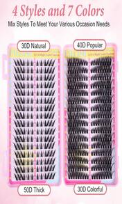 Manga Lash Clusters, 448pcs Russian Lash Clusters Fluffy Bunny Mixed Eyelash Cluster, Natural Look Individual Lashes For DIY At Home Women - trắng - Xem 3