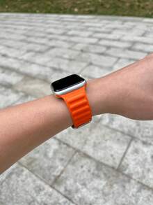 Dây đeo đồng hồ silicon, tương thích với các mẫu 42mm, 38mm, 40mm, 41mm, 44mm, 45mm, 46mm, 49mm, dây đeo thay thế đồng hồ thông minh thời trang, phù hợp với các dòng Ultra2, Ultra SE2, SE 11, 10, 9, 8, 7, 6, 5, 4, 3, 2, 1 và nhiều dòng khác, unisex, món quà lý tưởng cho học sinh nhân dịp tựu trường. - trái cam - Xem 6