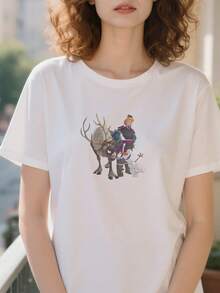 Frozen-Kristoff-Olaf-Sven-T-Shirt-T-Shirt - trắng - Xem 3
