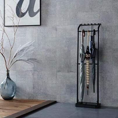 Stylish Umbrella Stand For Entryway. Includes A Dedicated Resin Tray For Dripping Water. It Won't Get Lost Among Your Long Umbrellas, Making It Easy To Find.