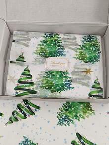 Colored Light Christmas Tree Pattern Thin Paper, 19.69 Inches X 13.78 Inches Gift Wrapping Paper, Suitable For Wedding, Christmas Gifts, Birthday Gift Packaging, Bouquet Filling, Party Gifts