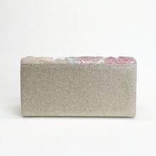 Bolso de embrague con purpurina, diseño en V, cadena de metal con purpurina y lentejuelas, bolso de fiesta de noche para bodas, cenas y uso casual, bolso de mano para mujer, regalo del Día de San Valentín