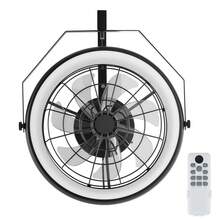 Wall Mounted Fan With Lights, 22 Inch Wall Mount Fan With Remote, 6 Speeds Plug In Wall Fan, Reversible, Dimmable 3-Color Lighting, Timer, 360°Adjustable Tilt For Workshop, Patio, Home