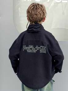 Camisa casual de corte holgado para niños y adolescentes, adecuada para uso diario, escuela y actividades al aire libre, otoño