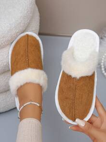 Ante marrón amarillento con pelo beige