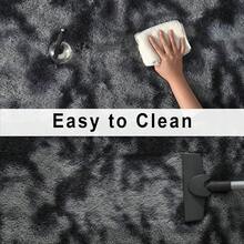 Soft Area Rugs For Livingroom Bedroom, Shaggy Plush Fuzzy Fluffy Carpet Furry Fur Rug, Modern Indoor Comfy Nursery Kids Dorm Home Decor Floor Mat, 2 X 4 Ft, Tie-Dyed Black & Grey - 紮染黑灰色 - 查看 7