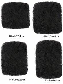 Cabello humano a granel tipo afro rizado para extensiones de rastas, 1 paquete de cabello a granel de color negro, cabello virgen brasileño para mujeres - Negro - Ver 6