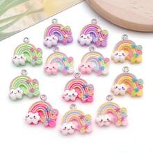 1 Pack Mixed Cute Resin Love Bear Lollipop Cake Rainbow Charm Kawaii Resin Pendant For Jewelry Necklace Bracelet Earrings Making Diy Crafts - Multicolor - View 18