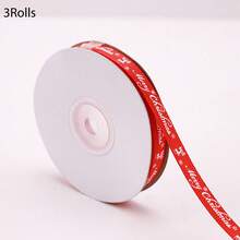 1 pezzo/3 pezzi/6 pezzi 1cm*500cm Nastro natalizio con decorazioni di alberi di Natale e fiocchi di neve per confezioni regalo di Natale