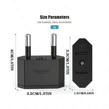 2pcs US/China To EU Adapter, EU Travel Plug Converter, 2-Pin Connecting Cable For Germany, Europe, US, Canada, Mexico, Spain, Egypt Plug Adapter For Devices With US Power - Multicolor - View 3