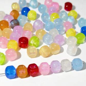 10 件 12 毫米彩色亚克力立方体珠子，适用于制作珠宝、串珠手链、项链、装饰材料。适合初始主题