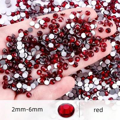 2mm-6mm Resin Rhinestones, Flat Bottom Diamonds, Black Non-Hot-Fix Crystals, Suitable For DIY Crafts, Cups, Bottles, Glassware, Clothing, Bulk Glitter Stones, Craft Decoration