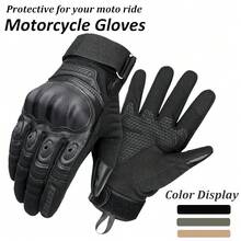 1 par de guantes de motocicleta antideslizantes y transpirables, con pantalla táctil de dedo completo, para montar en motocicleta y deportes al aire libre, guantes tácticos esenciales para hombres y mujeres que montan - Multicolor - Ver 9