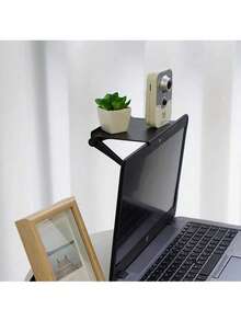 1 pièce Étagère pour le dessus de l'écran TV, support organisateur de moniteur, support réglable pour routeur TV et boîtier décodeur, étagère de rangement, étagère pour moniteur d'ordinateur, organisateur d'articles de petite taille, pratique, sans perçage, installation facile, rangement de bureau, gain d'espace, pour la maison, le bureau, la diffusion en direct, amélioration de la qualité de vie.