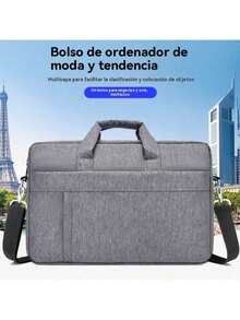 Maletín para portátil negro azul gris bandolera ajustable desmontable adecuado para viajes de negocios cómodo práctico amplio espacio manos libres ideal regalo festival unisex - Azul - Ver 2