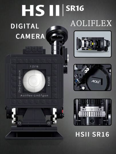 500+ Pieces Digital Camera Model Building Toys, Creative DIY Stress Relief Puzzle Game Set, Easy Assembly, ABS Material, Suitable For Collection, Can Be Given As Christmas, Halloween Gifts To Photographers And Photography Enthusiasts, Unisex, Non-Electric, No LED Lights, Set Includes Cameras From Brands Like Canon, Nikon, Fujifilm, Pentax