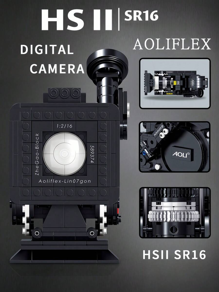 500+片数码相机模型拼装玩具，创意DIY减压拼图游戏套装，易于组装，ABS材质，适合收藏，可作为圣诞节、万圣节礼物送给摄影师和摄影爱好者，男女皆宜，非电动，无LED灯，套装包含佳能、尼康、富士、宾得等品牌的相机模型。 - 彩色 - 查看 1