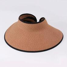 Women's Wide-Brim Sun Hat - Breathable Straw Weave Texture With Elastic Headband, Ideal For Running/Gardening/Beach Activities. Outdoor Sports Hat With Lightweight Hair-Protecting Design. Available In Black/Beige/Khaki/Brown.