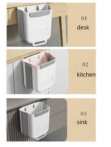 2026新年、圣诞节、家庭聚会和假期新款悬挂式垃圾桶，适用于厨房、浴室和橱柜，可用作食物垃圾桶、悬挂式或粘式悬挂堆肥桶，是厨房和浴室的必备用品，也是家居清洁和收纳的理想之选。 - 彩色 - 查看 10