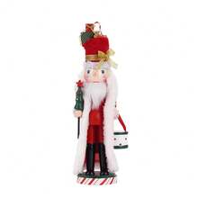 1pc Santa Claus Nutcracker Doll Soldier Christmas Ornament Xmas Gift Handcraft Nutcracker Puppet Statue Home Office Decoration - Red - View 10