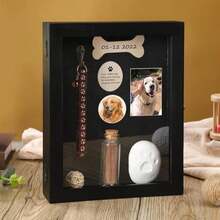 Colingmill Pet Memorial Shadow Box For Dog Cat With Wood Frame Small Bottle Pin Pet Print Kit Wood Frame Urn Ashes Display Case For Loss Dog Remembrance Memory Keepsake (Retro Colors,68 X 88 Inch) - 顏色A - 查看 1