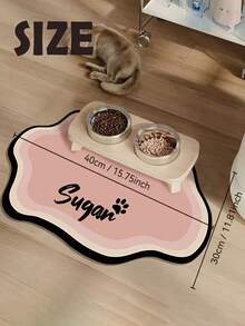1PC Custom Super Absorbent Dog Food Mat Placemat With Name, Personalized Pet Food Placemat, Personalized Dog Mats Using Pet Name, Personalized Dog Placemat, Custom Dog Bowl Mat, Custom Dog Food Mat Placemat With Name - Made From Thick, Non-Slip, And Water-Absorbing Diatomaceous Earth Material, Making Perfect Gift For Your Pet Cat,