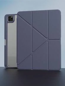 素色Y型摺疊平板保護殼，相容於iPad 11 (A16 2025)，提供多角度保護，附Apple Pencil插槽，壓克力背蓋與防彎曲設計，相容於iPad第10代 (2022年款)，亦相容於iPad Air 4/Air 5/Air 11 (M2)/Air 11 (M3) 2025，以及第7、8、9代 (10.2英吋) 和Pro 11 (2018, 2020, 2021, 2022年款) - 淺灰紫 - 查看 9