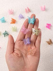 60 piezas de lindos pasadores de mariposa mini y coloridos, adecuados para niñas, regalo del Día de la Madre - Multicolor - Ver 4