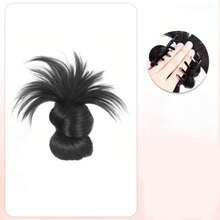 1pc Natura Hair Ball Real Messy Curly Wig Flower Bud Clip Easy Clip In Hair Suitable For Weddings Parties Daily Use Women's Hair Extensions - Black - View 18