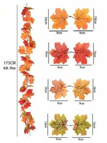 1 buc. Ghirlandă artificială de toamnă cu frunze de arțar de înaltă calitate, 78 inch – Iederă artificială roșu și portocaliu vibrant pentru decor de Ziua Recunoștinței, Halloween, Crăciun – Perfectă pentru balustrade de scări, piese centrale de masă, ferestre, verandă, pereți – Decorațiuni de nuntă de toamnă pentru interior/exterior, decorațiuni de toamnă pentru casă, decorațiuni pentru șemineu, plante artificiale, decorațiuni de Anul Nou