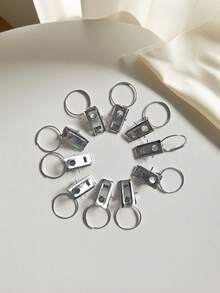 10 Peças Clipes de Cortina de Aço Inoxidável com Argolas de Gancho, Clipes de Cortina de Chuveiro na Cor Prata, Mini Clipes de Gancho, Argolas Decorativas de Metal à Prova de Ferrugem, Clipes de Cortina para Cortinas de Porta e Cortinas de Chuveiro, Clipes de Cortina para Decoração Doméstica Pendurar Cortinas, Laços e Fotos