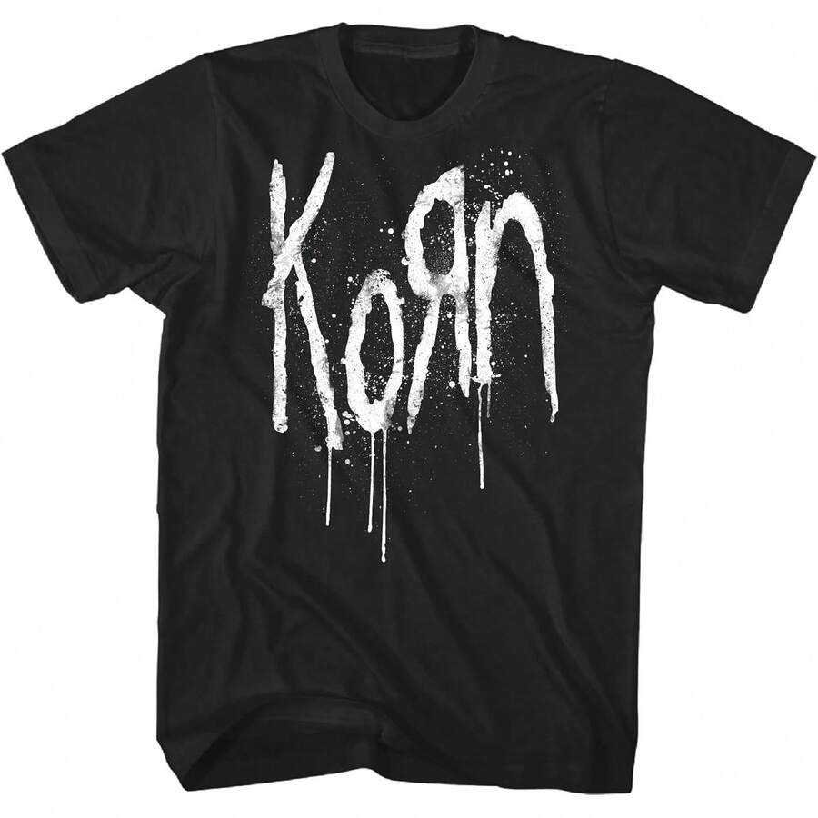 Korn Logo Adult Black Short Sleeve T Shirt Alternative Metal Band T Shirts Vintage Style Graphic Tees - màu đen - Xem 1