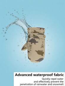 Nuovi guanti da sci per bambini - Tessuto impermeabile e ad asciugatura rapida, imbottitura termica per autunno e inverno, guanti spessi adatti per bambini da 2 a 4 anni, con stampa a cartoni animati