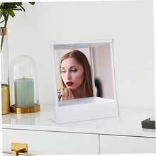 Makeup Vanity Mirror True Mirror Non Reversing Double Sided Magnifying Side Inverted Standing For Vanity