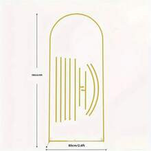 1 件金色 177.8/198.12/218.44 厘米铁艺拱门框架婚礼指南气球支架摄影背景派对装饰用品