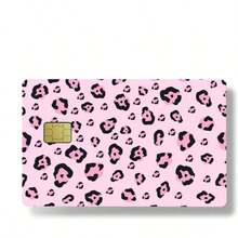 1 pieza Pegatina realista de tarjeta de crédito con estampado de leopardo, pegatina DIY de alta gama, mismo estilo que las blogueras de maquillaje, imprescindible para los amantes del estampado de leopardo, decora la tarjeta de transporte, la tarjeta universitaria, la tarjeta de crédito