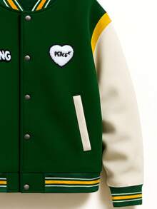 Unisex Baseball Jacket, Embroidered, Loose Fit, Versatile, Suitable For Spring, Autumn, Winter, Couples, Grunge