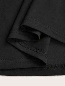 Casual Camiseta Patrón de Impresión con la Primera Palabra en Mayúscula Manga Corta Súper Cómodo Daily Para Mujer - Negro - Ver 5