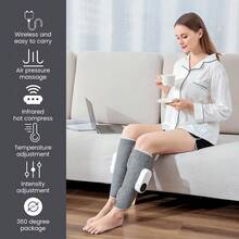 1/2 Pack Leg Massager Cordless Calf Air Compression Massager, Leg Massager For Circulation And Relief, Calf Air Compression Massager With Heat, Leg Massager With 3 Intensities, 3 Modes, Easy To Use, Muscle Relaxation, Gifts - Xám - Xem 2