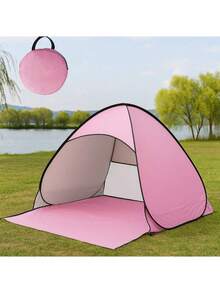 1-2 Person Lightweight Portable Beach Camping Tent With UV And Mosquito Protection - Pink - View 3