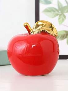 1 pièce Décoration de pomme en céramique pour Noël, décoration de bureau et de salon pour la maison. Artisanat parfait pour la vitrine de magasin et cadeau de Noël surprenant