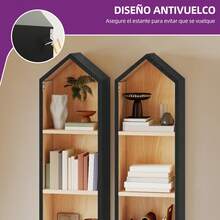 BALCONERA White-Natural Oak Bookcase (180 X 23.5 X 30 Cm) – 6-Tier Model With Space-Saving Design, Ideal For Home & Office - màu đen - Xem 3