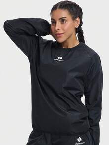 HOTSUIT Sauna Jackets Women Sweat Suits Sauna Shirt Gym Shirt Workout Sauna Suit Sport Top Gym Top Gym Clothes Gym Wear Sports Wear Sauna Suit Sauna Top, Valentine Gift - Black - View 8