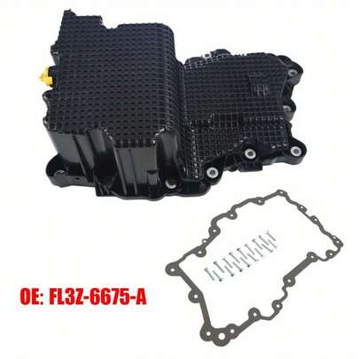 FL3Z-6675-C FL3Z6675C Black Gasoline Engine Oil Pan Compatible With 2015-2017  F150 2.7L V6