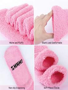 1 Pair Soft & Non-Slip Reading Socks, Unique Socks For Men & Women, Pink Crew Socks, Best Birthday Gift For Readers, Suitable For Autumn/Winter, Size: 35-42, Fall