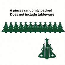 1/6/12-Piece Felt Mini Christmas Trees & Christmas Tree-Patterned Knife Sets – Ideal For Fork/Spoon Pouches, Christmas Decorative Knife Sleeves, Utensil Holders, Placemats & Napkins, Perfect For Home & Party Dining Kitchen Decoration