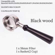 58 毫米无底手柄，适用于 Calphalon Temp IQ/Barsetto 浓缩咖啡机，3 个 58 毫米手柄，含滤网篮，手柄不锈钢替换部件 - 彩色 - 查看 12