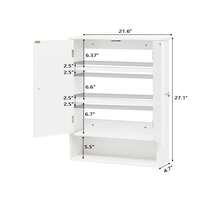 Bathroom Wall Cabinet,Modern Wall Mount Bathroom Cabinet Organizer Over The Toilet Storage With 2 Doors Adjustable For Bathroom, Living Room, Kitchen, Entryway,Laundry Room Home Furniture.Storage Cabinet - white02 - 查看 4