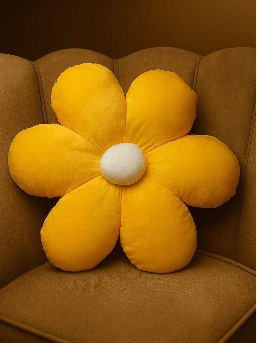 Daisy Plush Flower Cushion Sofa Decoration Living Room Baby Bedroom - Yellow - View 1