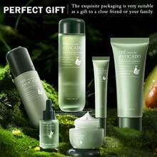 Avocado Skin Care Set,Facial Kit With Facial Cleanser,Toner,Eye Cream,Face Serum,Facial Serum,Face Cream,Lotion ,Anti-Aging Skin Care Set For Women,Travel Skincare Kit For Women (6PCS) - Avocado Skin Care Set - 查看 7